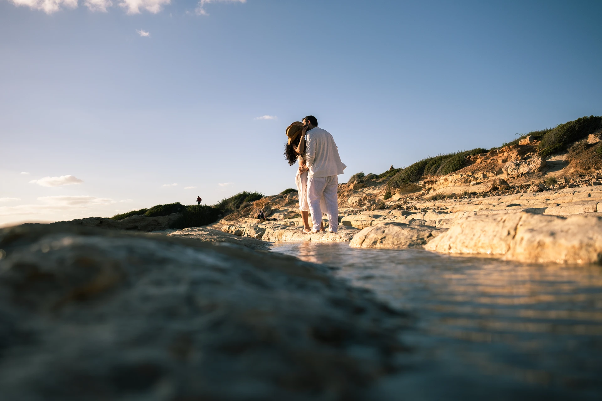 maternity photo shoot at cave beach in Paphos, Cyprus