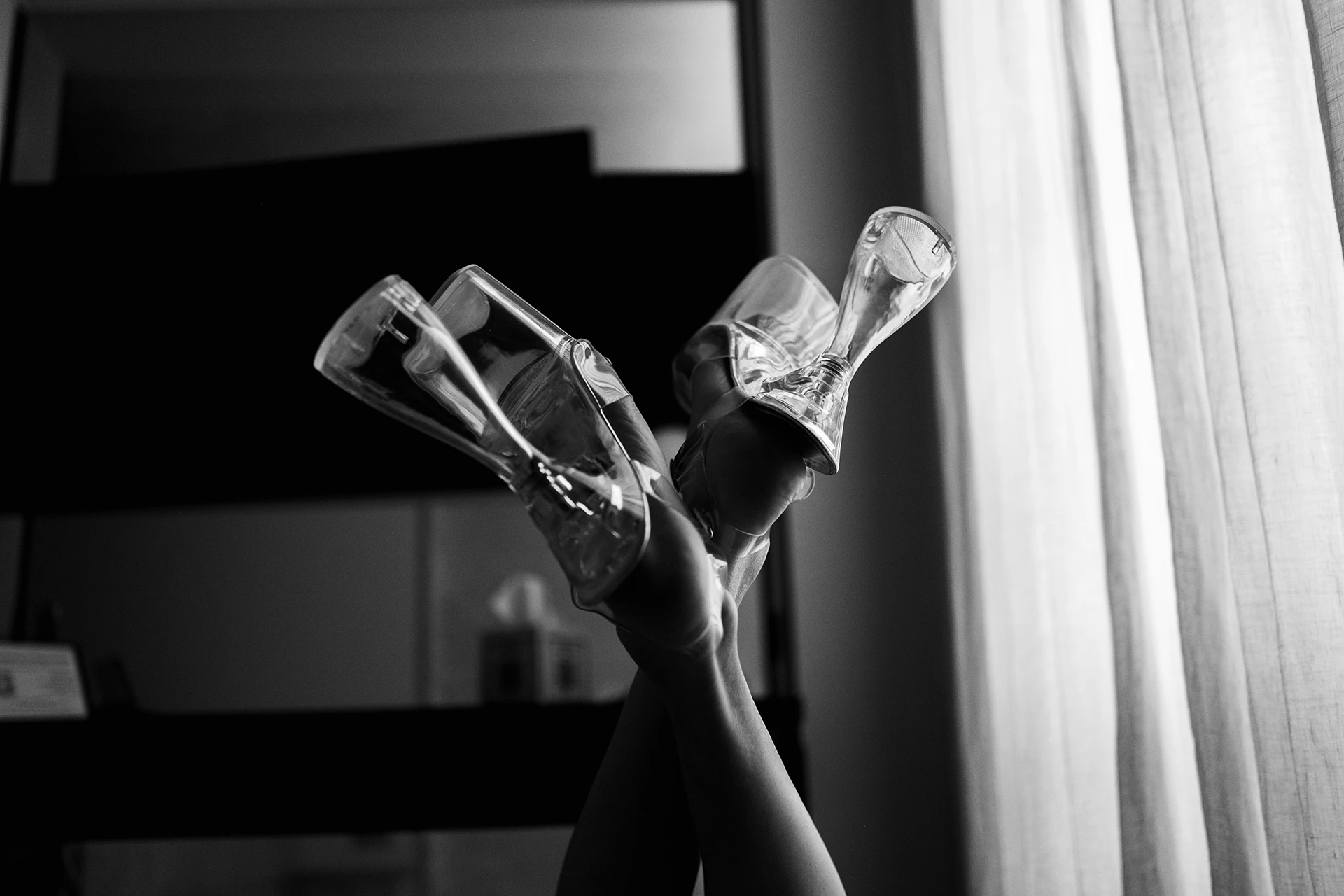 after dark photography shoes in the air